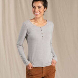 Toad&Co Piru Long Sleeve Henley - Heather Grey Size XL